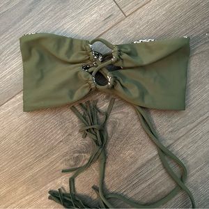 Acacia Swimwear Green Strapless Bikini Top